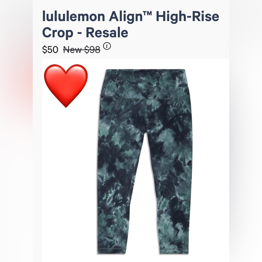 Lululemon Athletica crop leggings diamond dye green / blue size 12 GUC!